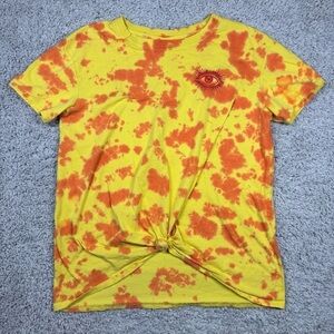 Empyre Shirt Womens Large Sloane Tie Dye Sunflowers Eye Crewneck Tie Front Skate